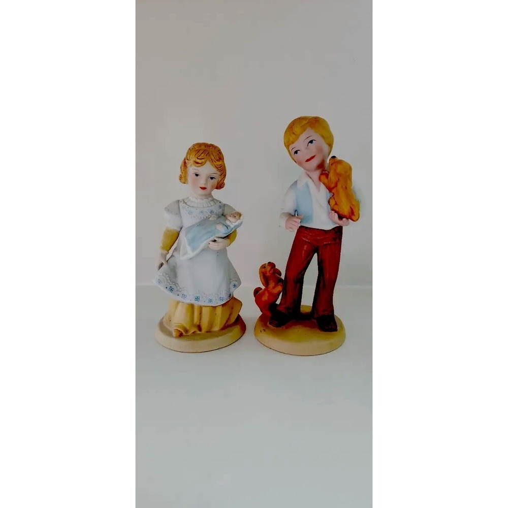 Vintage Avon 1981 A Mother's Love And‎ Best Friends Figurines Boy Girl